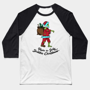 Halloween Zombie Santa with a bag Baseball T-Shirt